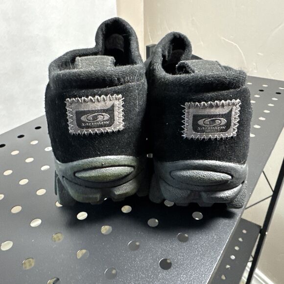 Salomon Contagrip CX Snow Clog Black Suede Slip-On Winter Shoes Mens Size 9.5 M